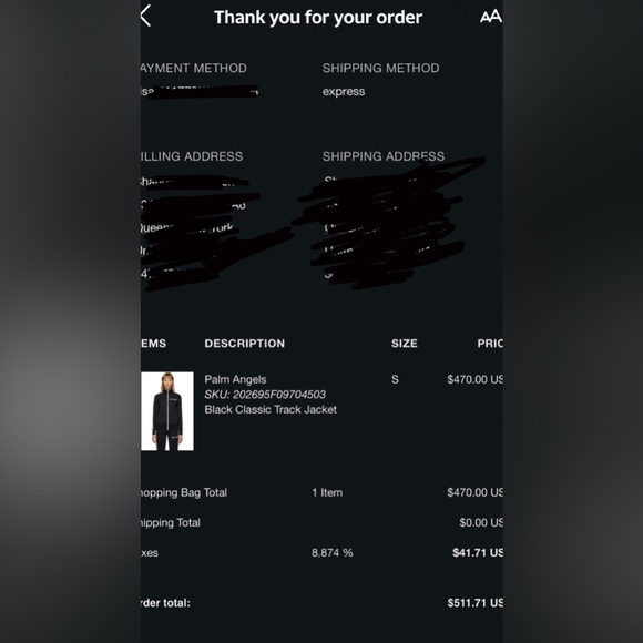 100% Authentic Palms Angels Classic Tracksuit Set ! - Picture 4 of 9